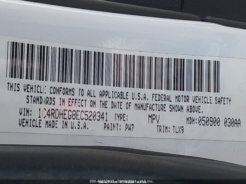 2014 Dodge Durango Citadel VIN: 1C4RDHEG8EC520341 Lot: 42711436