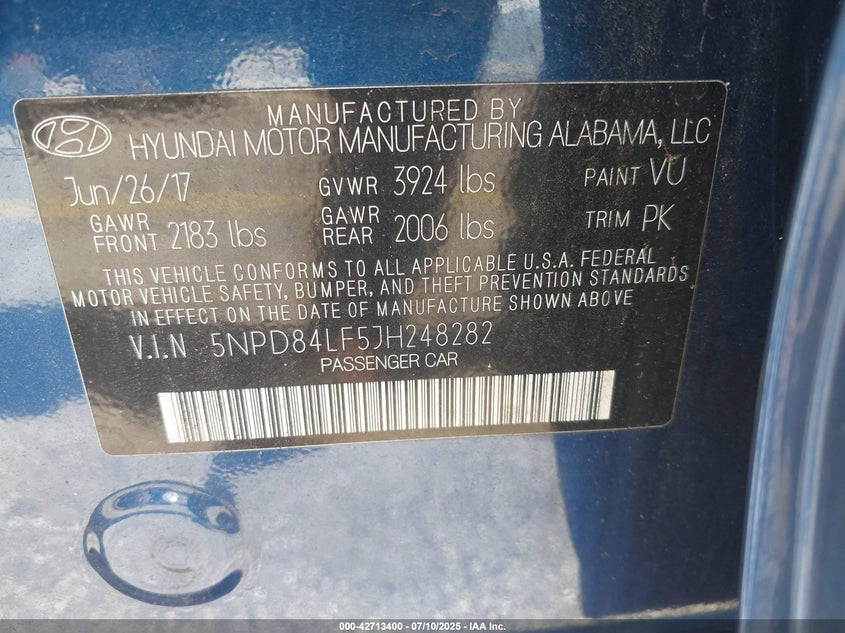 2018 HYUNDAI ELANTRA VALUE EDITION - 5NPD84LF5JH248282