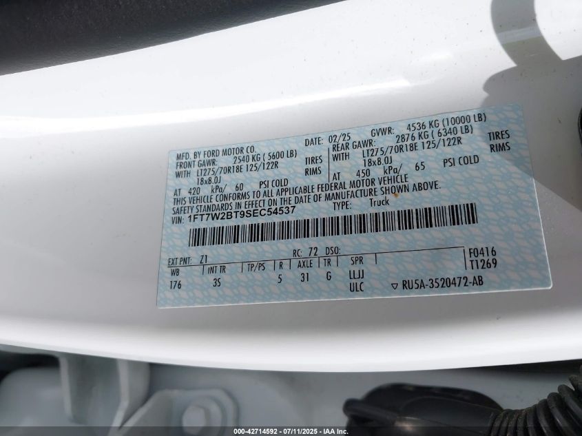 2025 Ford F-250 - 1FT7W2BT9SEC54537