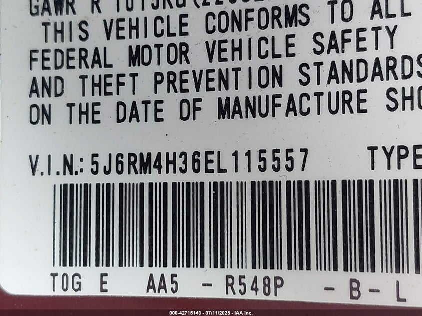 2014 HONDA CR-V LX - 5J6RM4H36EL115557