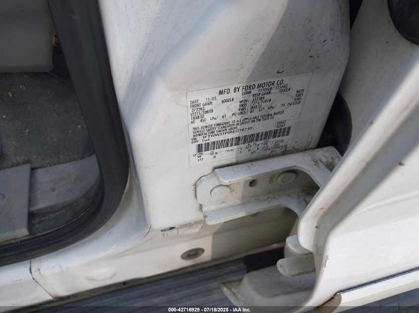 2006 Ford F-350 Lariat/Xl/Xlt VIN: 1FTWW31P06EC16710 Lot: 42716929