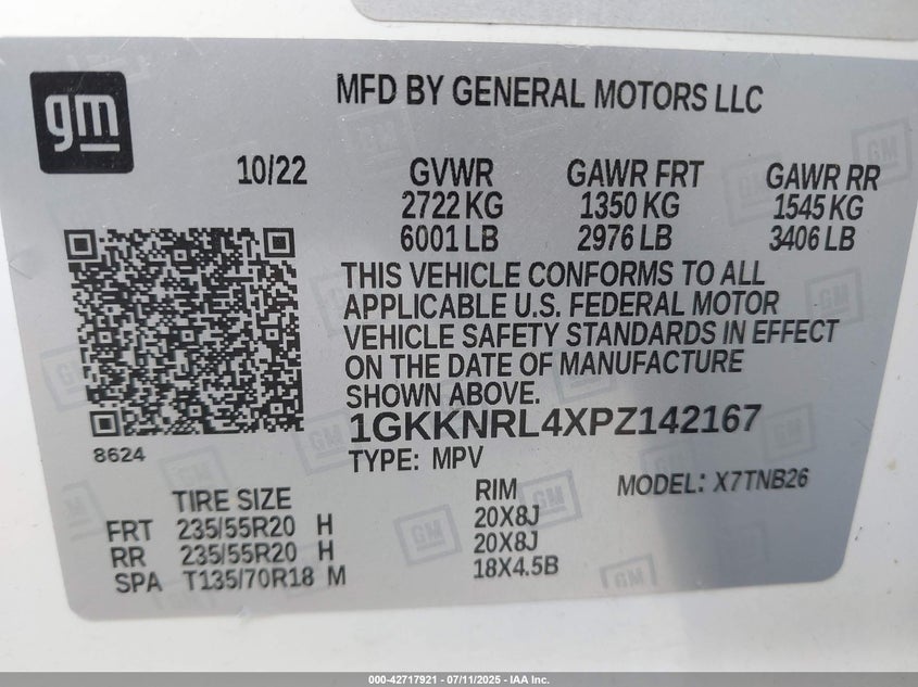 2023 GMC ACADIA AWD SLE - 1GKKNRL4XPZ142167