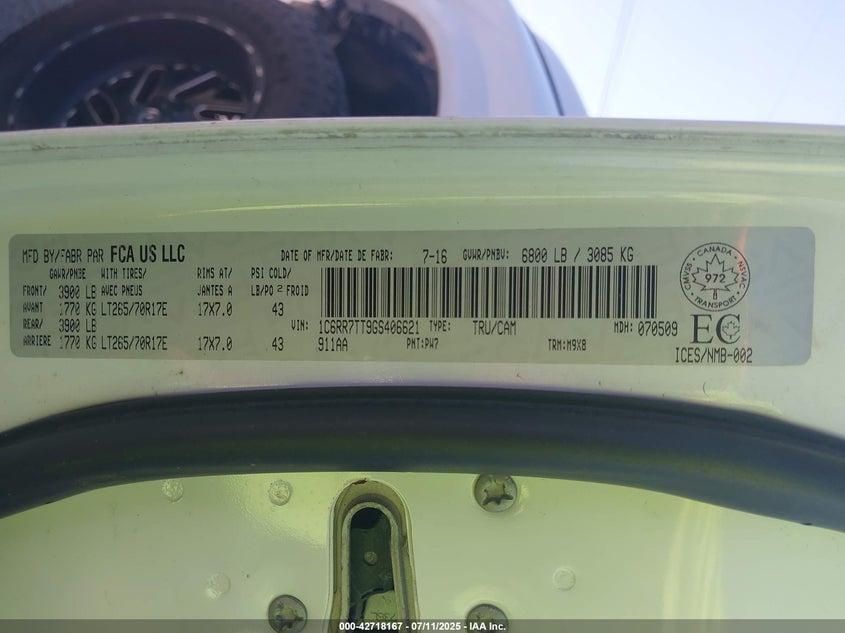 2016 RAM 1500 SLT - 1C6RR7TT9GS406621