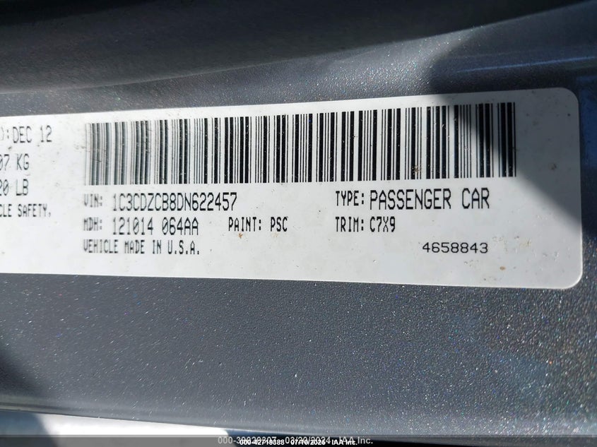 2013 Dodge Avenger Sxt VIN: 1C3CDZCB8DN622457 Lot: 42719388