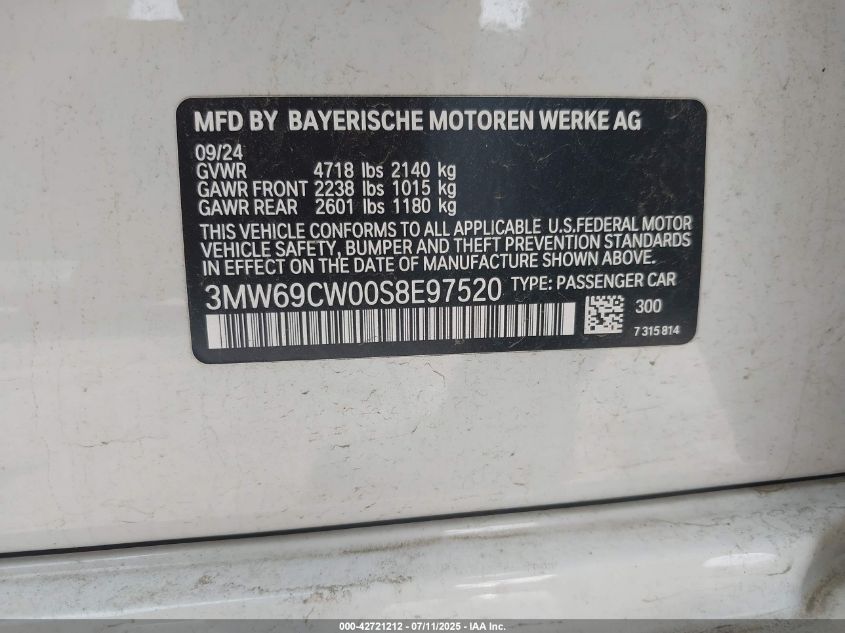2025 BMW 3 Series - 3MW69CW00S8E97520