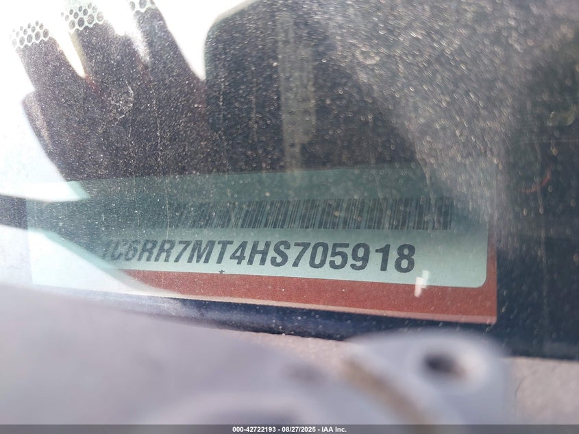 2017 Ram 1500 Sport 4X4 5'7 Box VIN: 1C6RR7MT4HS705918 Lot: 42722193