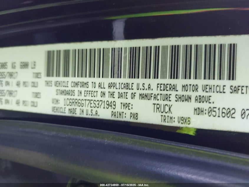 2014 RAM 1500 SLT - 1C6RR6GT7ES371949