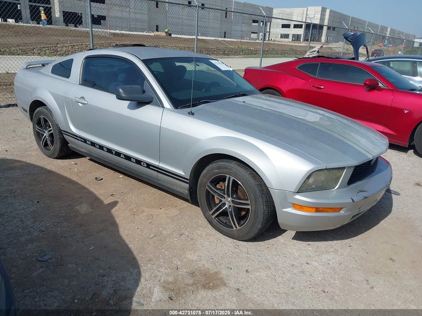 2005 Ford Mustang silver coupe gasoline 1ZVFT80N355166743 photo #1