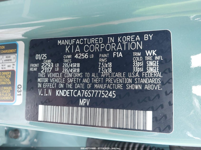 2025 KIA SELTOS SX TURBO - KNDETCA76S7775245