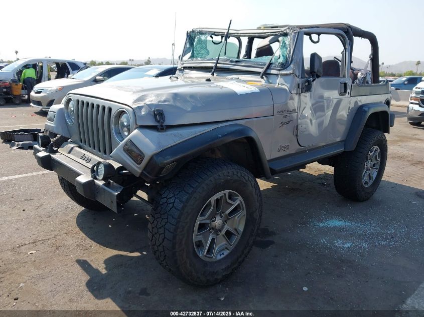 2000 Jeep Wrangler Sport grey other gasoline 1J4FA49S3YP734387 photo #3