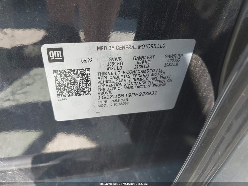 2023 CHEVROLET MALIBU FWD 1LT - 1G1ZD5ST9PF223931