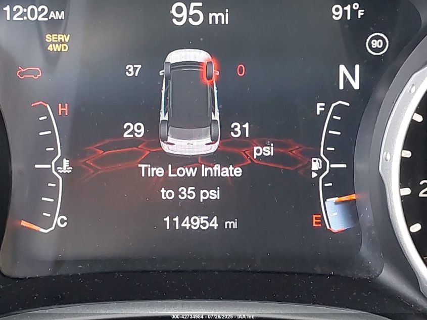 2019 Jeep Compass Limited 4X4 VIN: 3C4NJDCB4KT766567 Lot: 42734984