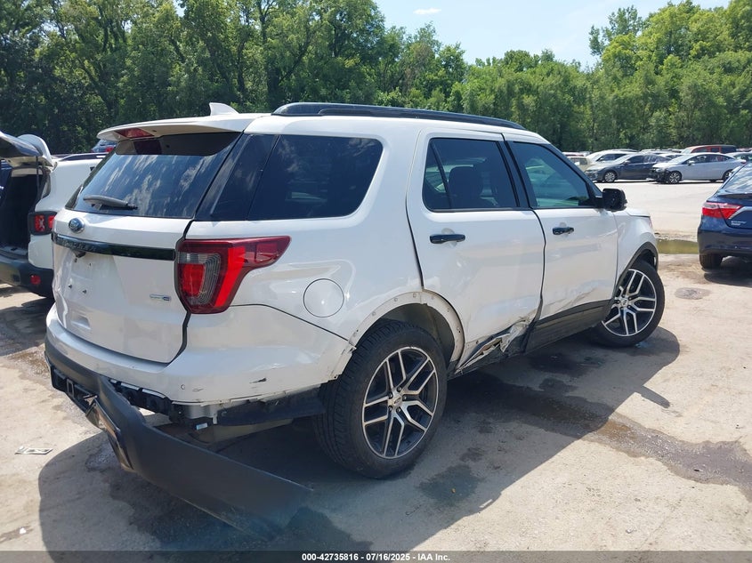 2017 Ford Explorer 3.5 Sport White Lot 111042735816 Vin 1FM5K8GT5HGD87710
