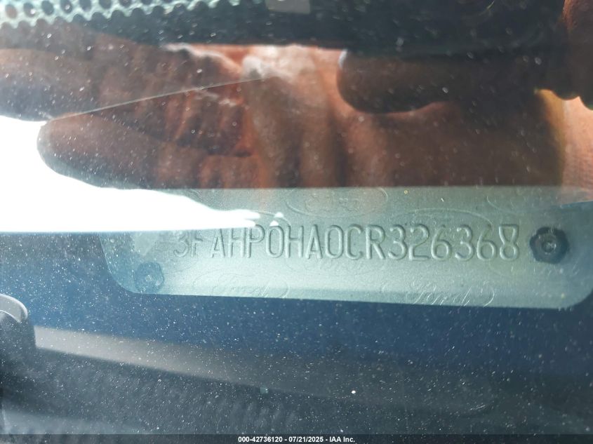 2012 Ford Fusion Se VIN: 3FAHP0HA0CR326368 Lot: 42736120