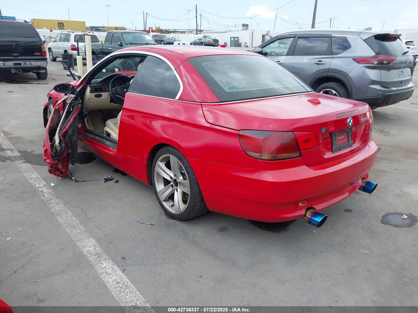 2008 BMW 335I red cabrio gasoline WBAWL73588PX53504 photo #4
