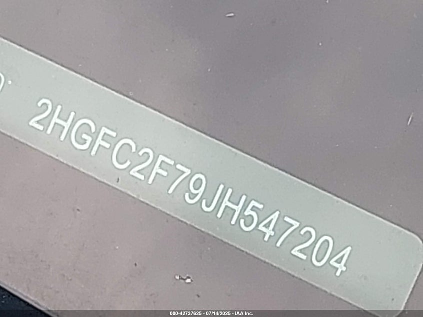 2018 HONDA CIVIC EX - 2HGFC2F79JH547204