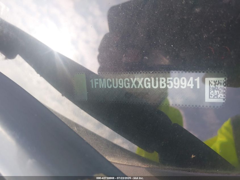 2016 Ford Escape Se VIN: 1FMCU9GX2GU301913 Lot: 42738666