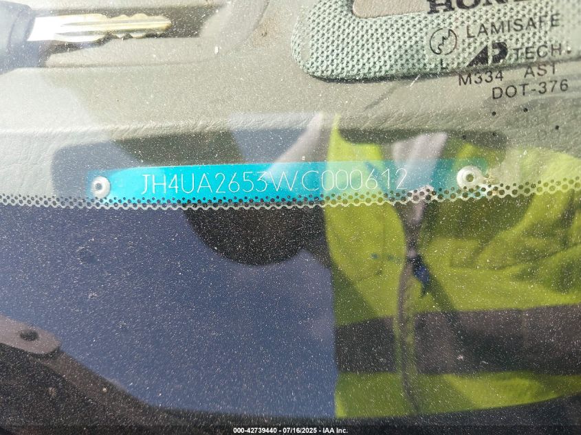 1998 Acura Tl 2.5 VIN: JH4UA2653WC000612 Lot: 42739440