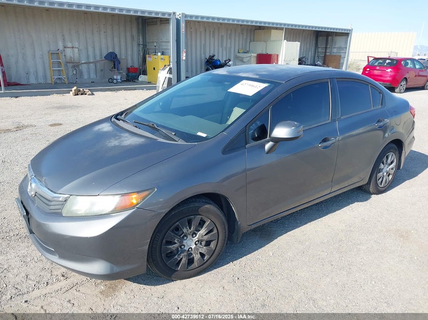 2012 Honda Civic Lx grey sedan gasoline 2HGFB2F56CH332495 photo #3