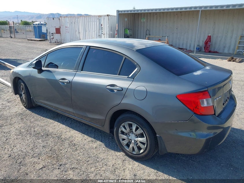 2012 Honda Civic Lx grey sedan gasoline 2HGFB2F56CH332495 photo #4