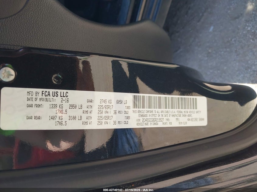 2016 DODGE GRAND CARAVAN SXT - 2C4RDGCG8GR219527