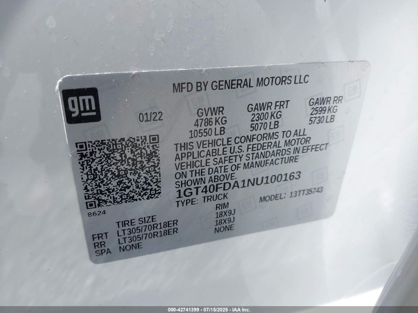 2022 GMC Hummer EV - 1GT40FDA1NU100163