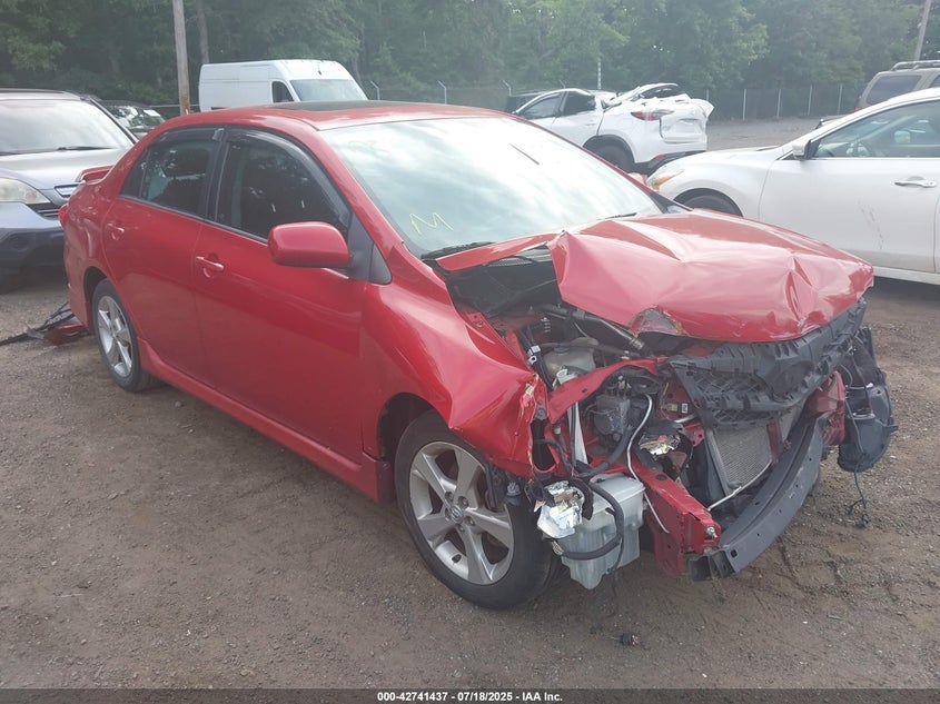 2011 Toyota Corolla S red sedan gasoline 2T1BU4EE1BC712888 photo #1