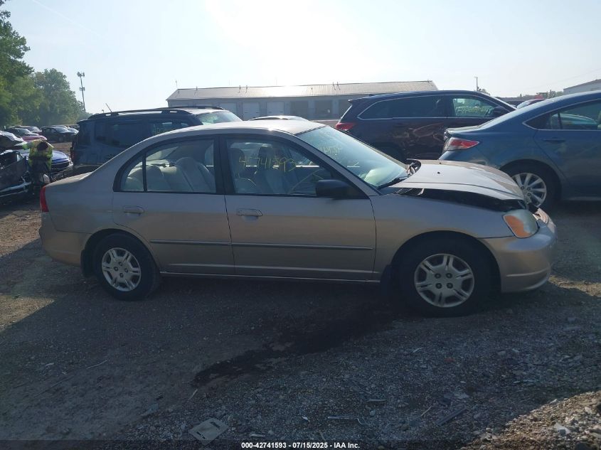 2002 Honda Civic Lx VIN: 1HGES16572L035159 Lot: 42741593