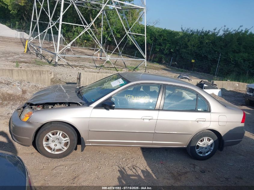 2002 Honda Civic Lx VIN: 1HGES16572L035159 Lot: 42741593