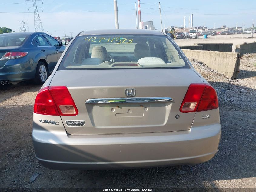 2002 Honda Civic Lx VIN: 1HGES16572L035159 Lot: 42741593
