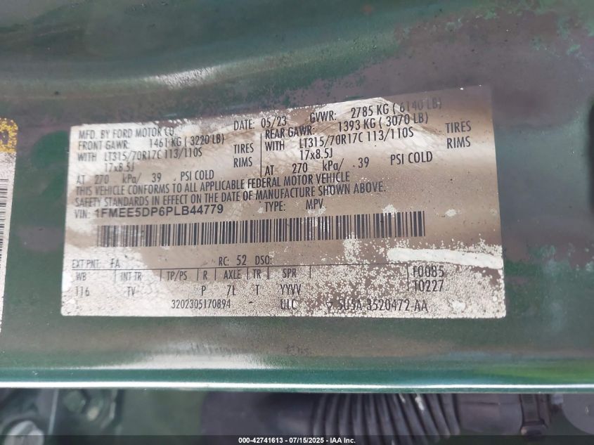 2023 Ford Bronco Wildtrak VIN: 1FMEE5DP6PLB44779 Lot: 42741613