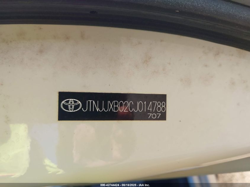 2012 Scion Iq VIN: JTNJJXB02CJ014788 Lot: 42744424