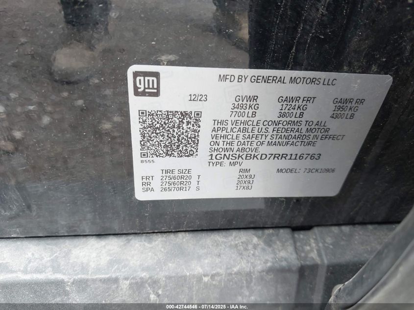 2024 Chevrolet Suburban - 1GNSKBKD7RR116763