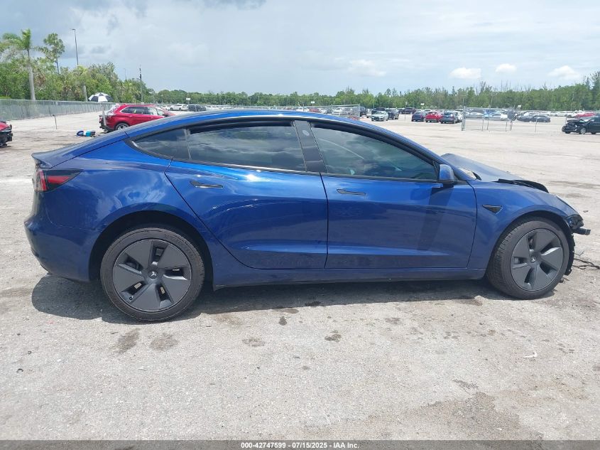 2021 Tesla Model 3 Standard Range Plus Rear-Wheel Drive VIN: 5YJ3E1EA1MF017550 Lot: 42747599