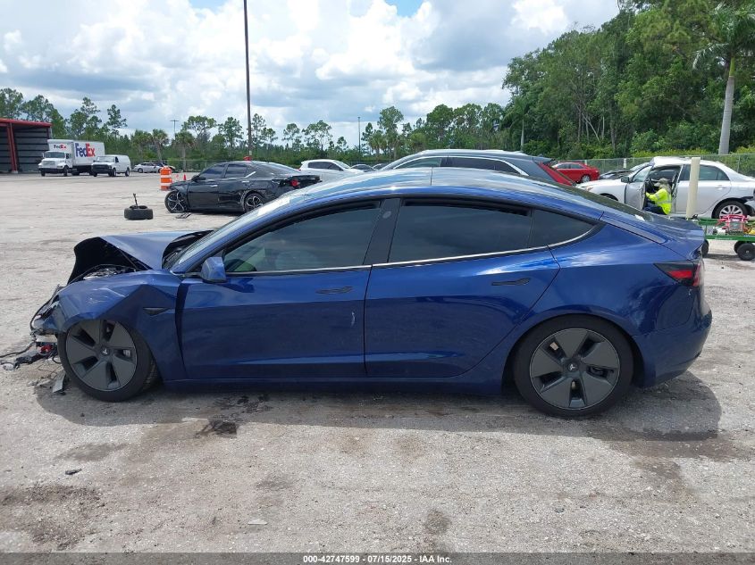 2021 Tesla Model 3 Standard Range Plus Rear-Wheel Drive VIN: 5YJ3E1EA1MF017550 Lot: 42747599