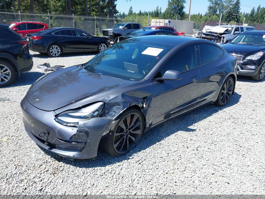 2020 Tesla Model 3 Performance Dual Motor All-wheel Drive Grey Lot 111042747919 Vin 5YJ3E1EC6LF719718