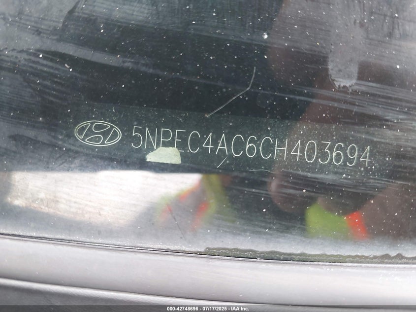 2012 Hyundai Sonata Limited VIN: 5NPEC4AC6CH403694 Lot: 42748696