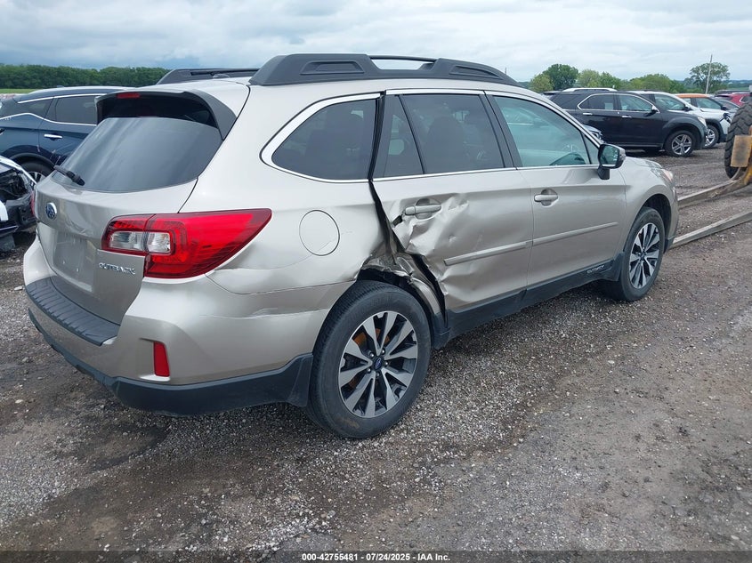 Vin: 4s4bsbnc9f3233587, lot: 43248806, subaru outback 2.5i limited 20154