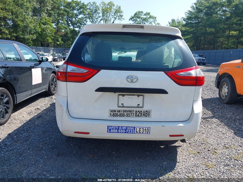2015 Toyota Sienna L 7 Passenger VIN: 5TDZK3DC6FS685540 Lot: 42756772