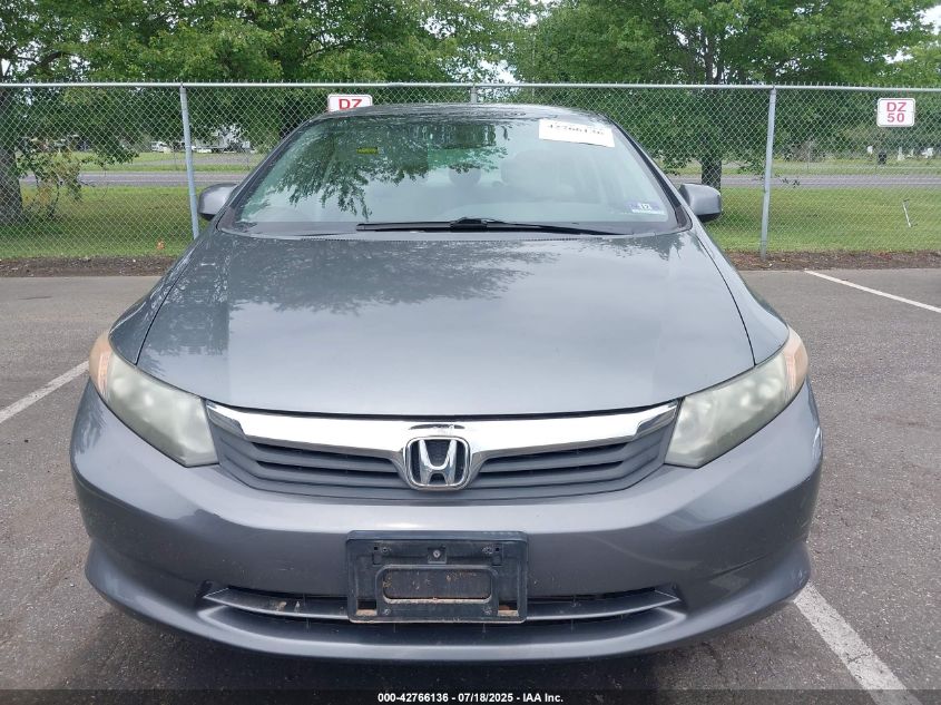 2012 Honda Civic Lx VIN: 19XFB2F5XCE106387 Lot: 42766136