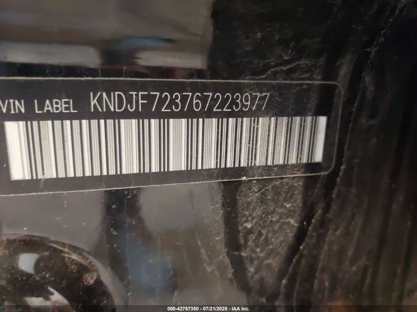 2006 Kia Sportage Ex V6/Lx V6 VIN: KNDJF723767223977 Lot: 42767350