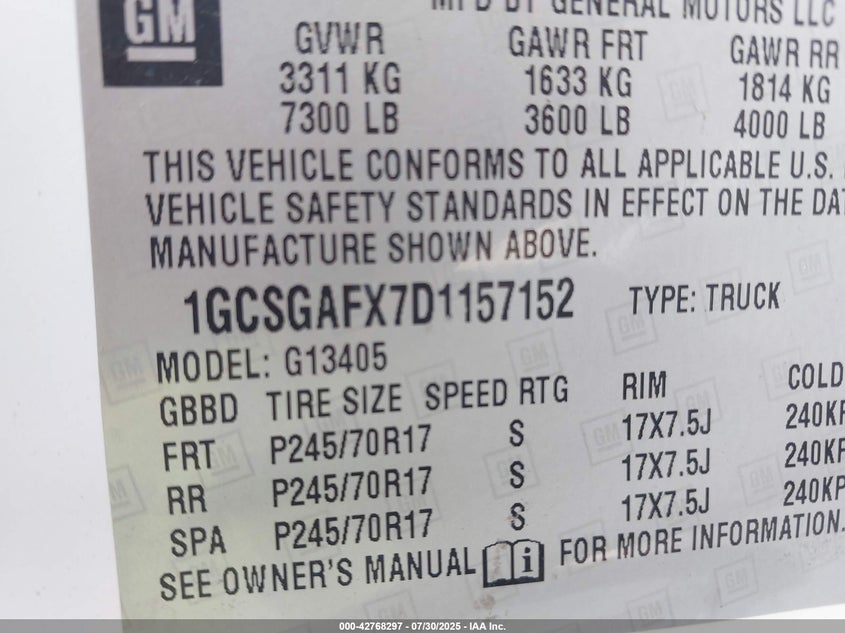 2013 CHEVROLET EXPRESS 1500 WORK VAN - 1GCSGAFX7D1157152