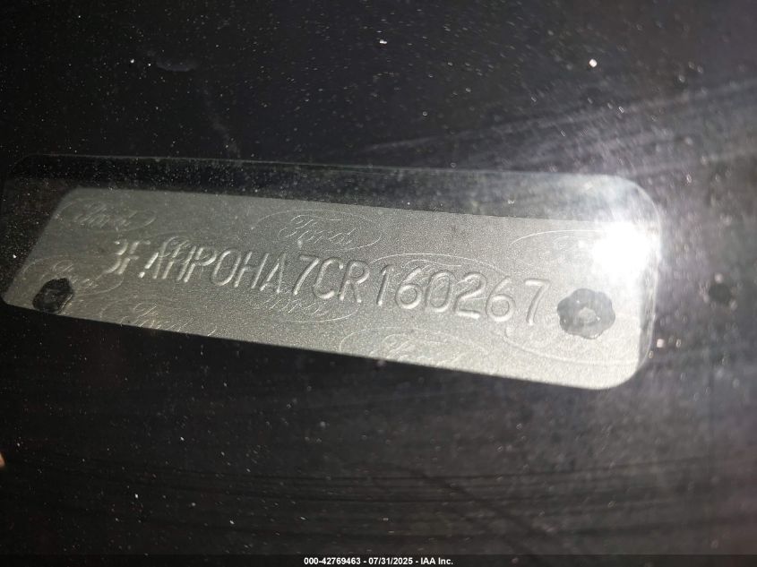 2012 Ford Fusion Se VIN: 3FAHP0HA7CR160267 Lot: 42769463