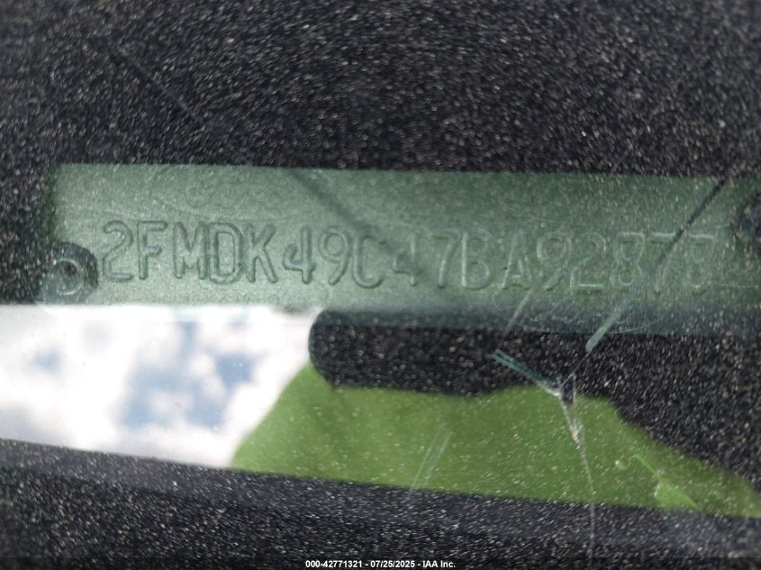 2007 Ford Edge Sel Plus VIN: 2FMDK49C47BA92878 Lot: 42771321