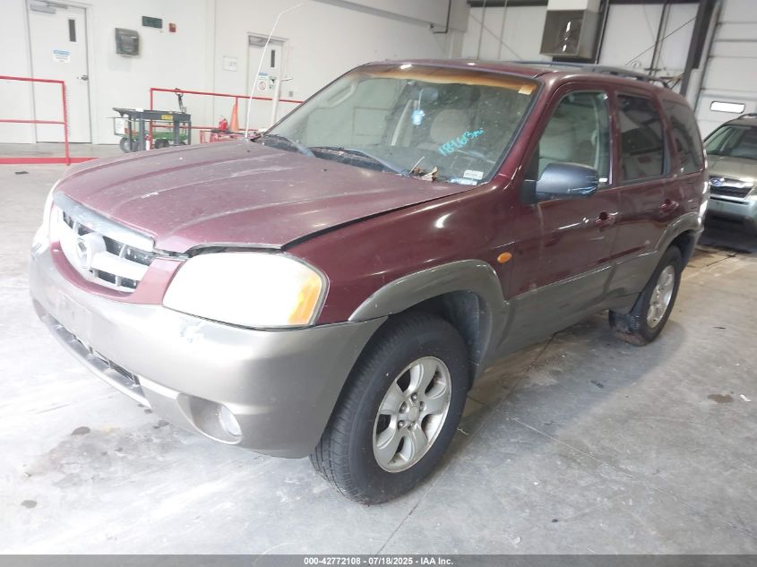 2003 Mazda Tribute Lx V6 red other gasoline 4F2YZ94133KM06895 photo #3
