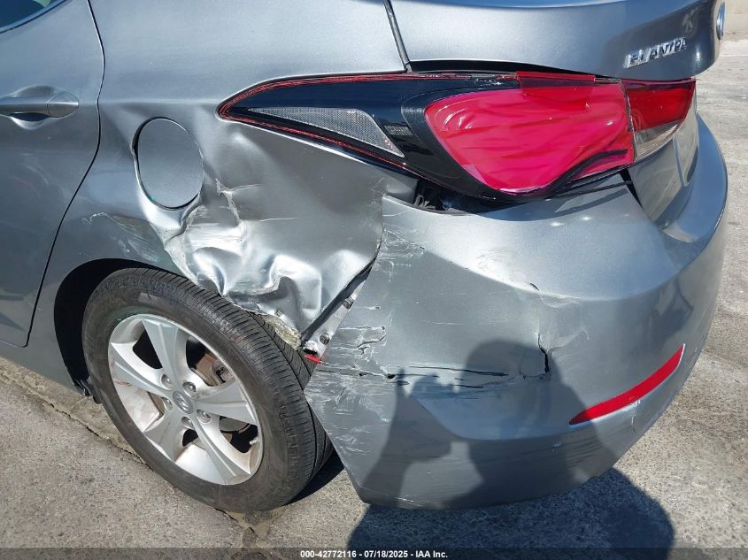 2016 Hyundai Elantra Value Edition VIN: 5NPDH4AE8GH774859 Lot: 42772116