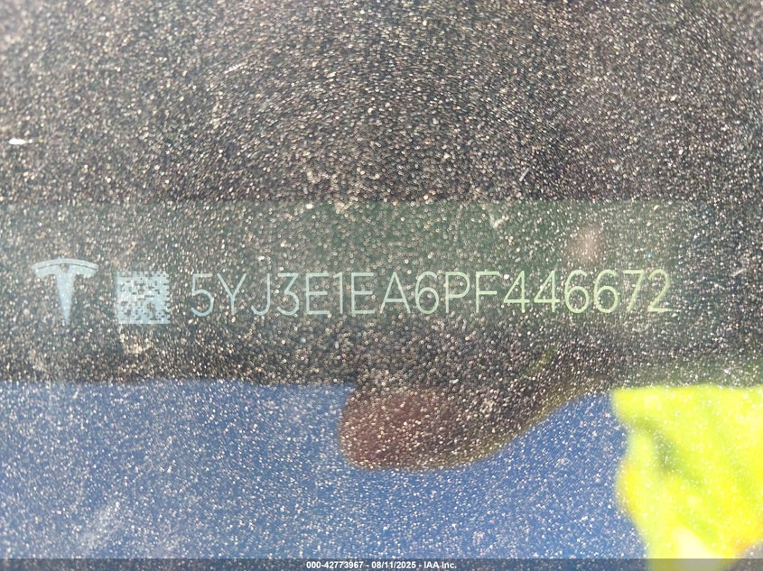 2023 Tesla Model 3 Rear-Wheel Drive VIN: 5YJ3E1EA6PF446672 Lot: 42773967