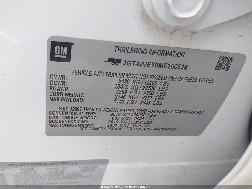 2021 GMC Sierra 3500hd - 1GT49VEY6MF150524