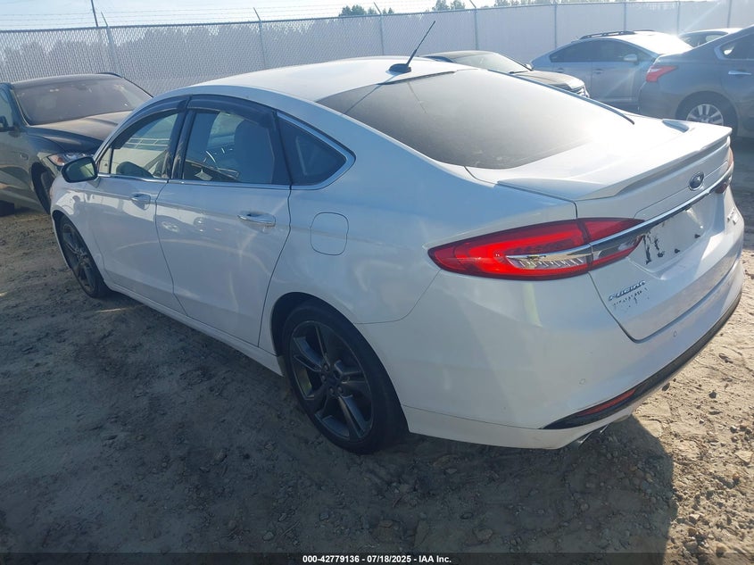 2017 Ford Fusion 2.7 SPORT White Lot 111042779136 Vin 3FA6P0VP7HR243236