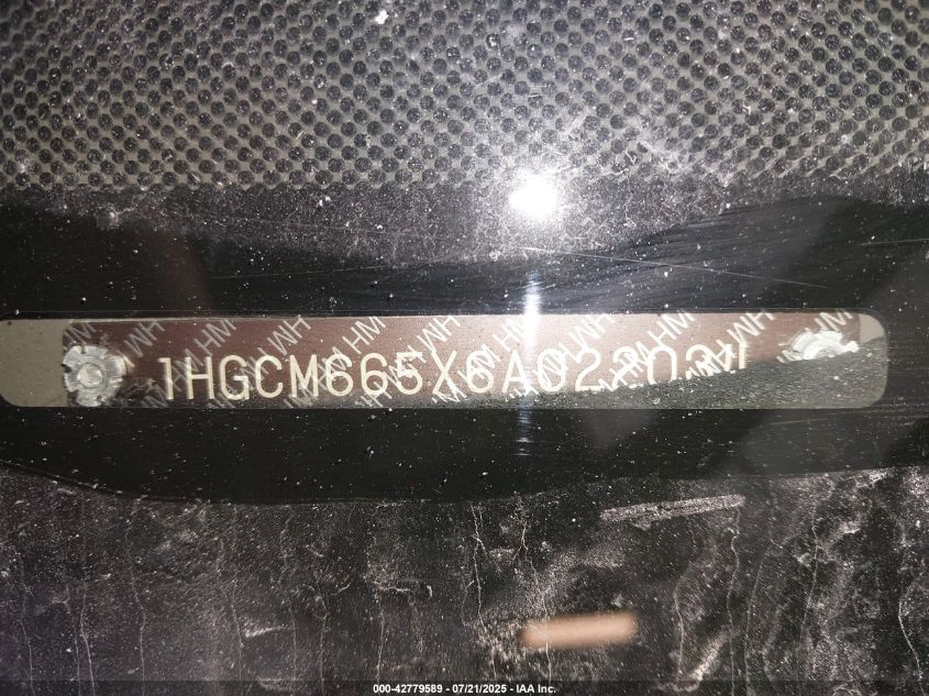 2006 Honda Accord 3.0 Ex VIN: 1HGCM665X6A022034 Lot: 42779589